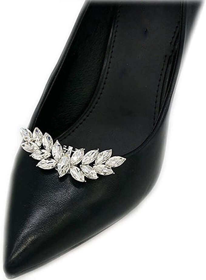 Lauthen.S 1 Pair Rhinestone Wedding Shoe Clips Bride Party Shoe Decoration