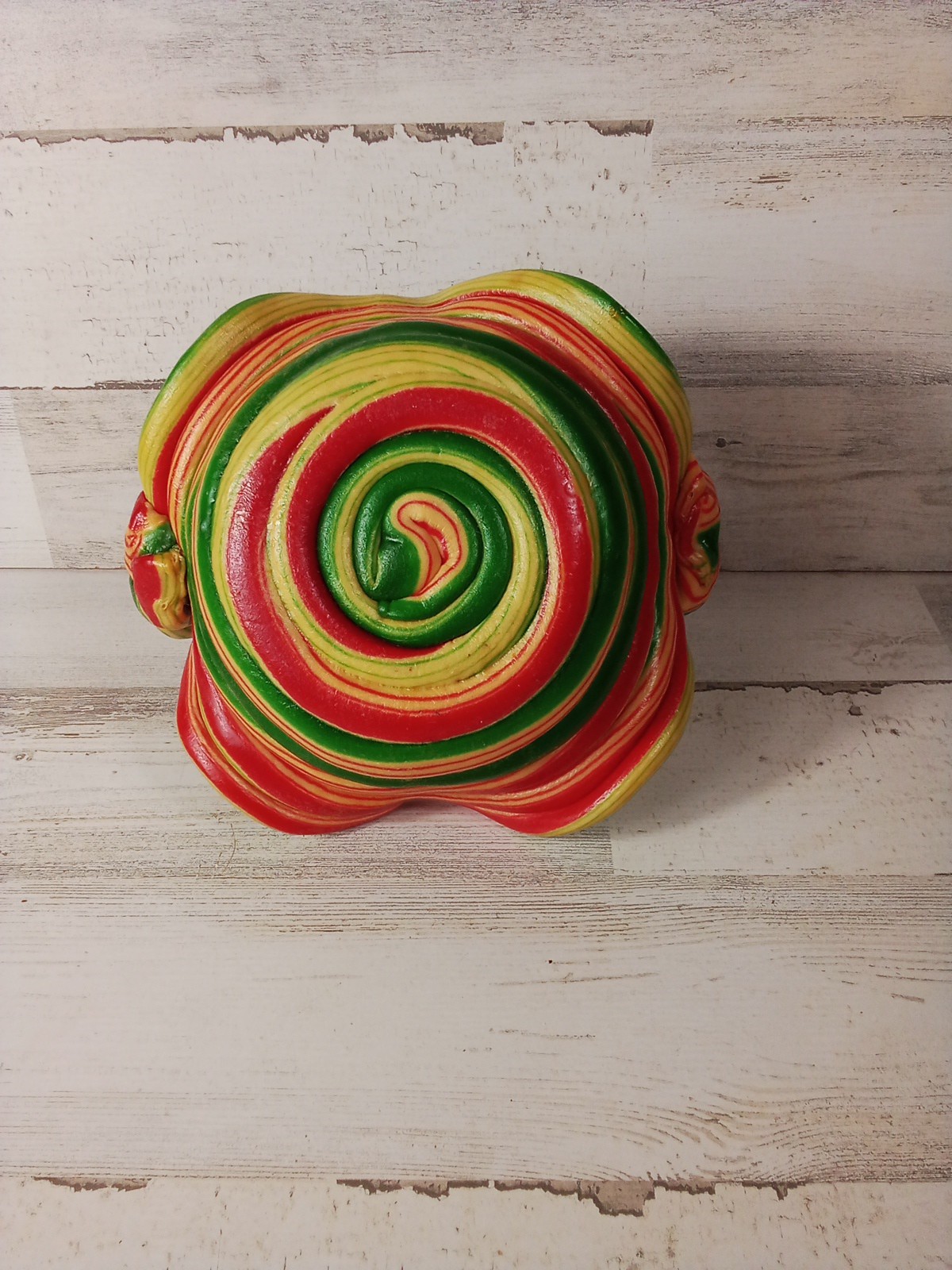 Hard Plastic Multi Color Braided Funky Cool Basket Beautiful Decor