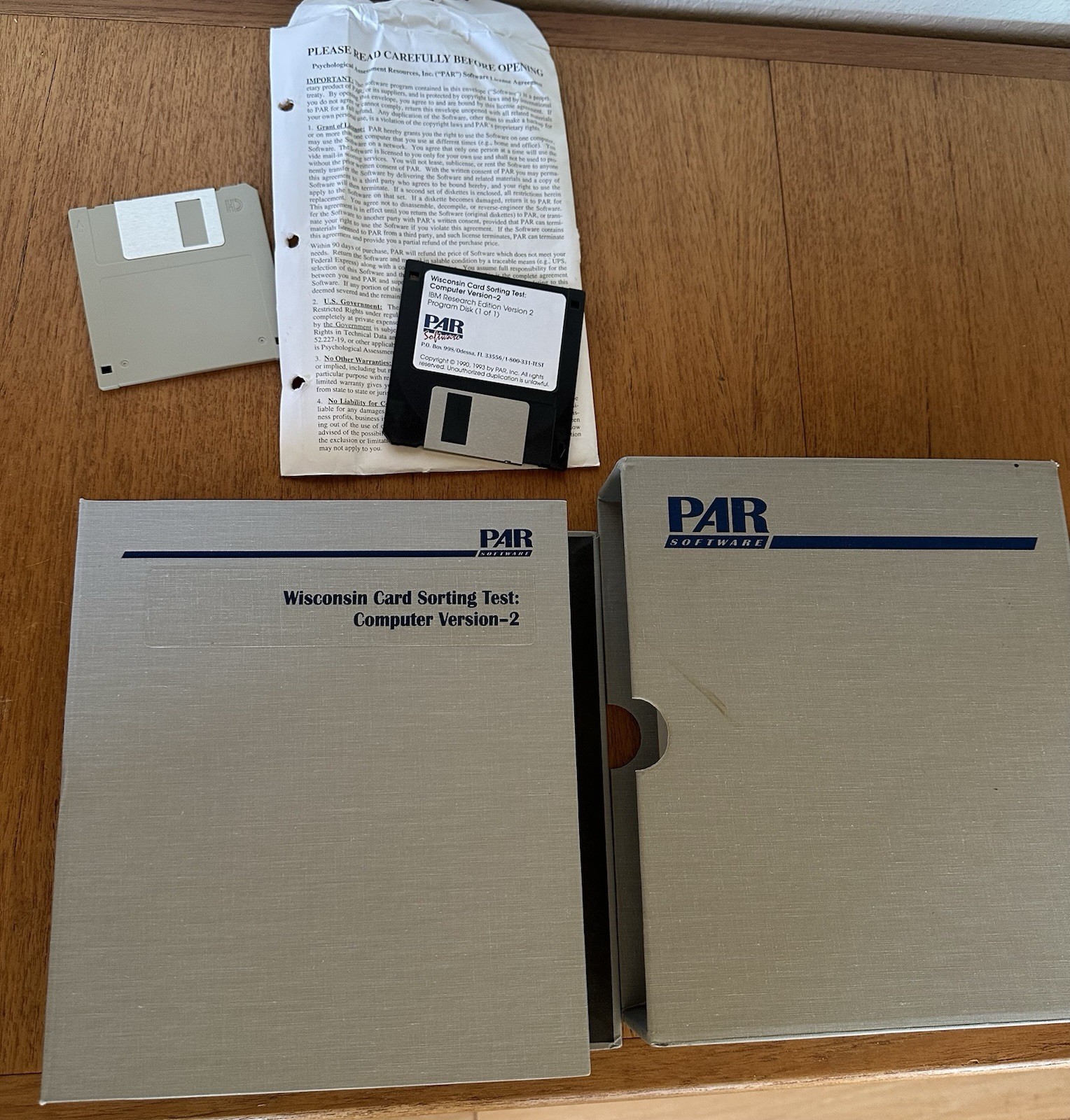 Vtg 1993 Wisconsin Card Sorting Test Computer Version 2 PAR-UNTESTED