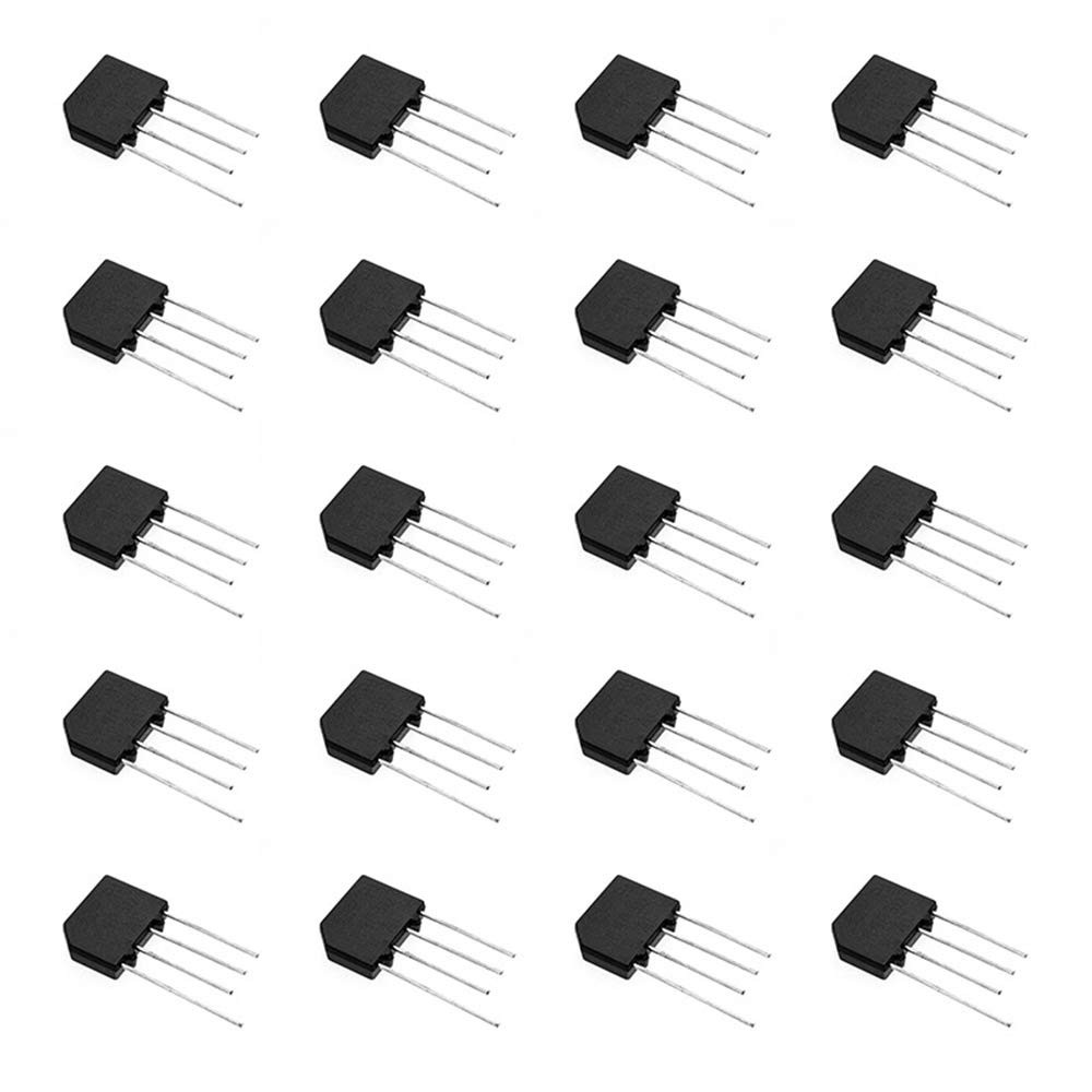 20pcs KBP307 Flat Bridge Bridge Rectifier,3A/700V Single Phase,4-Pin