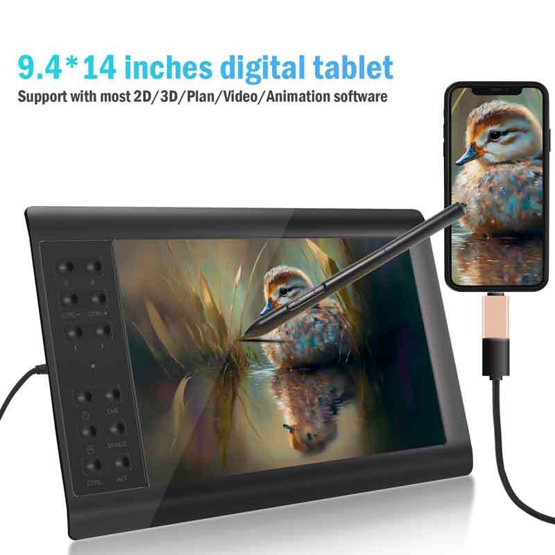 Digital Graphic Drawing Tablet with Screen Pen Display 22 Shortkey for Android