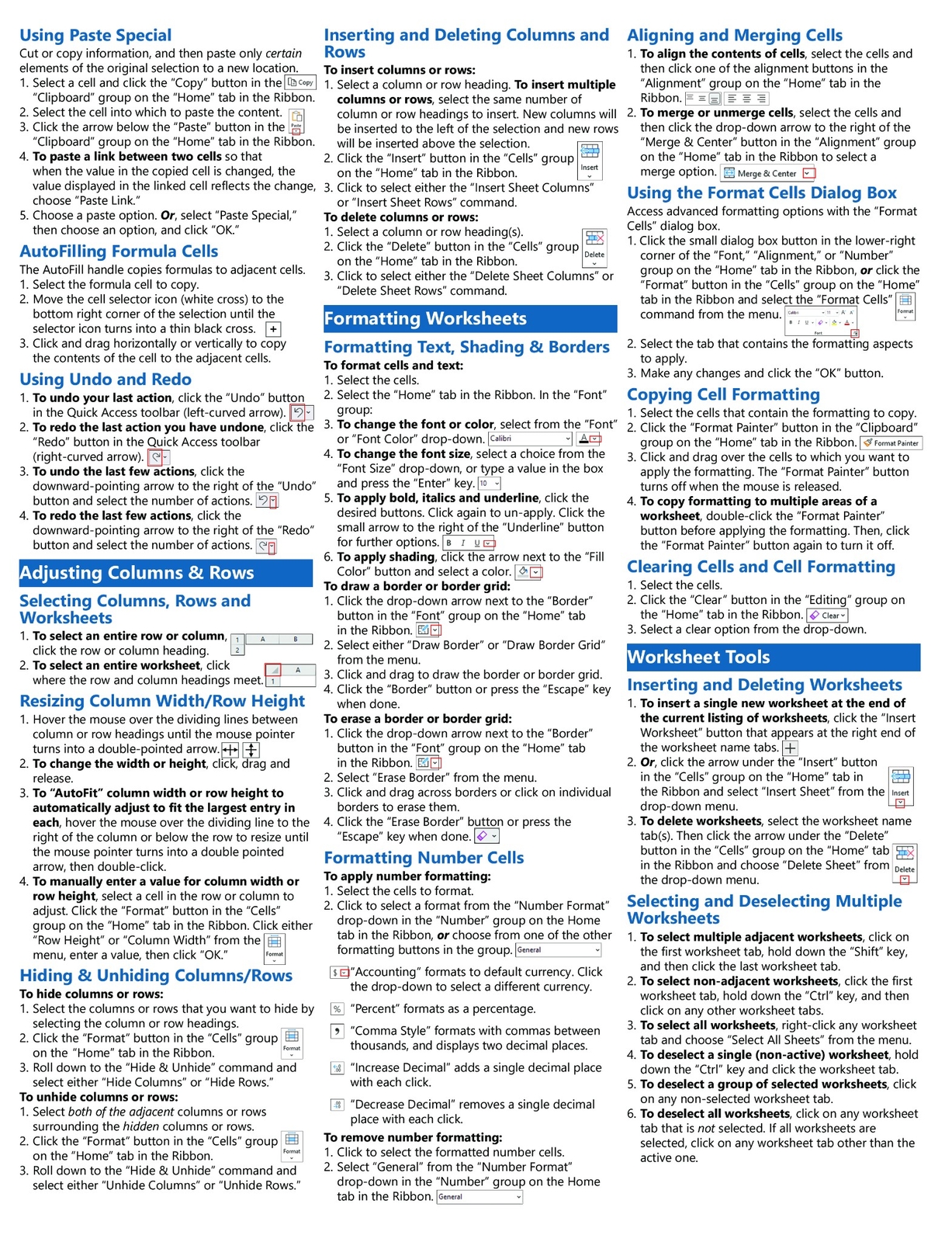 Excel for Microsoft 365 Training Guide Quick Reference Guide Cheat Sheet