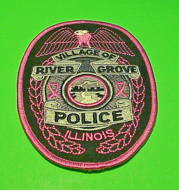 RIVER GROVE  ILLINOIS  IL  PINK  BREAST CANCER AWARENESS 4 7/8" POLICE PATCH