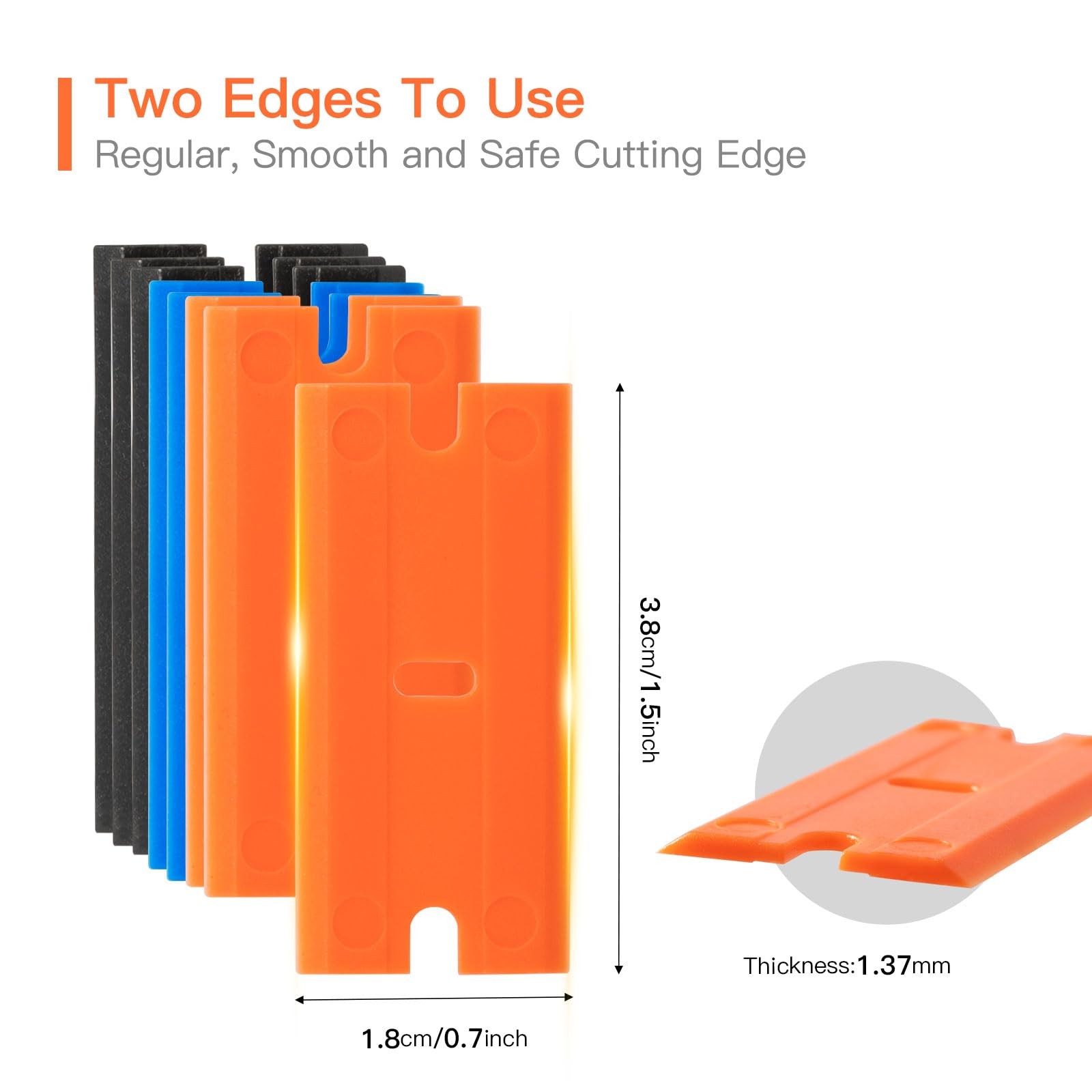 Double Edged Plastic Blades, 300 PCS Replacement Blades Fit for Plastic Scrap...