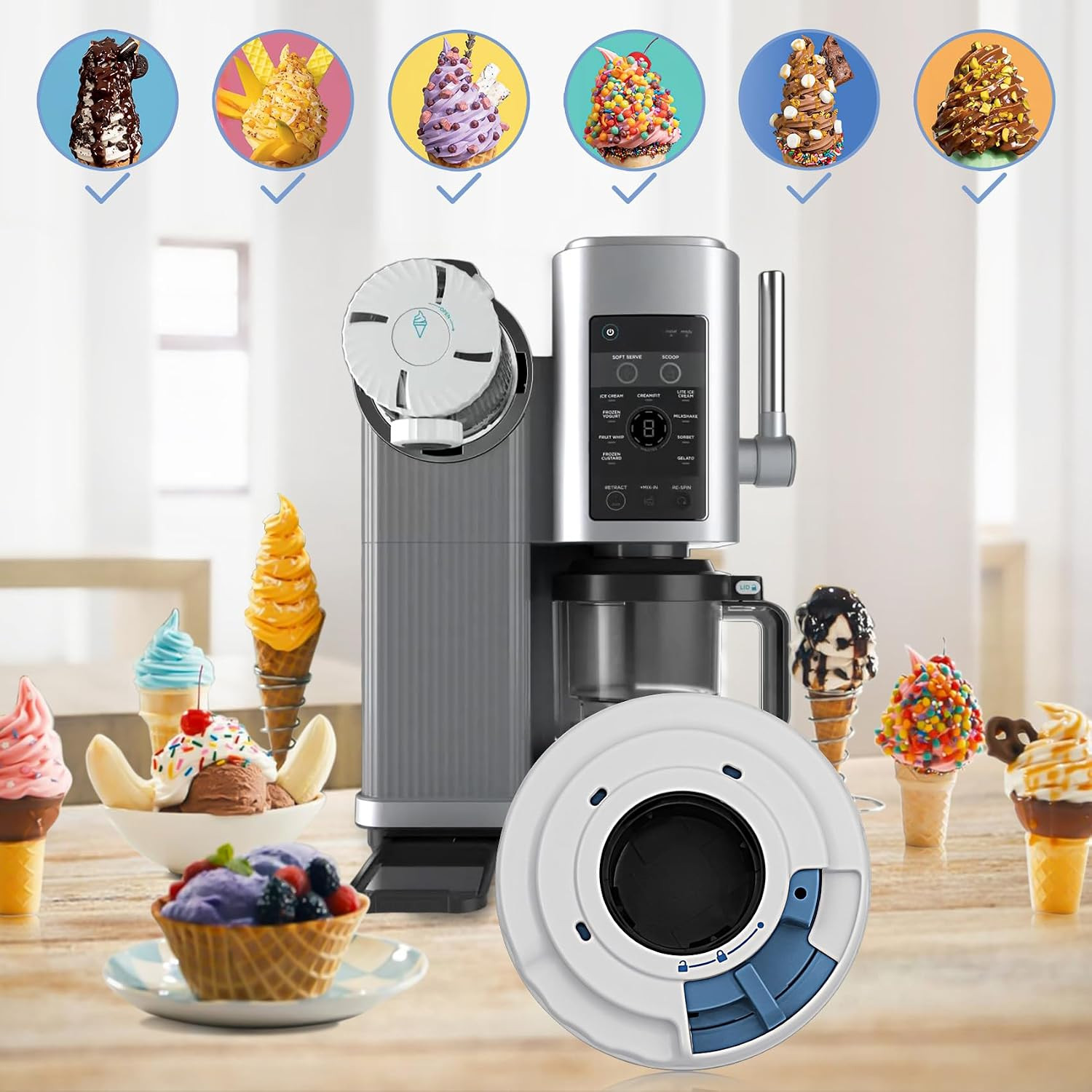 NANOBABY Dispense Lid and Press Assembly Replacement Compatible with Ninja
