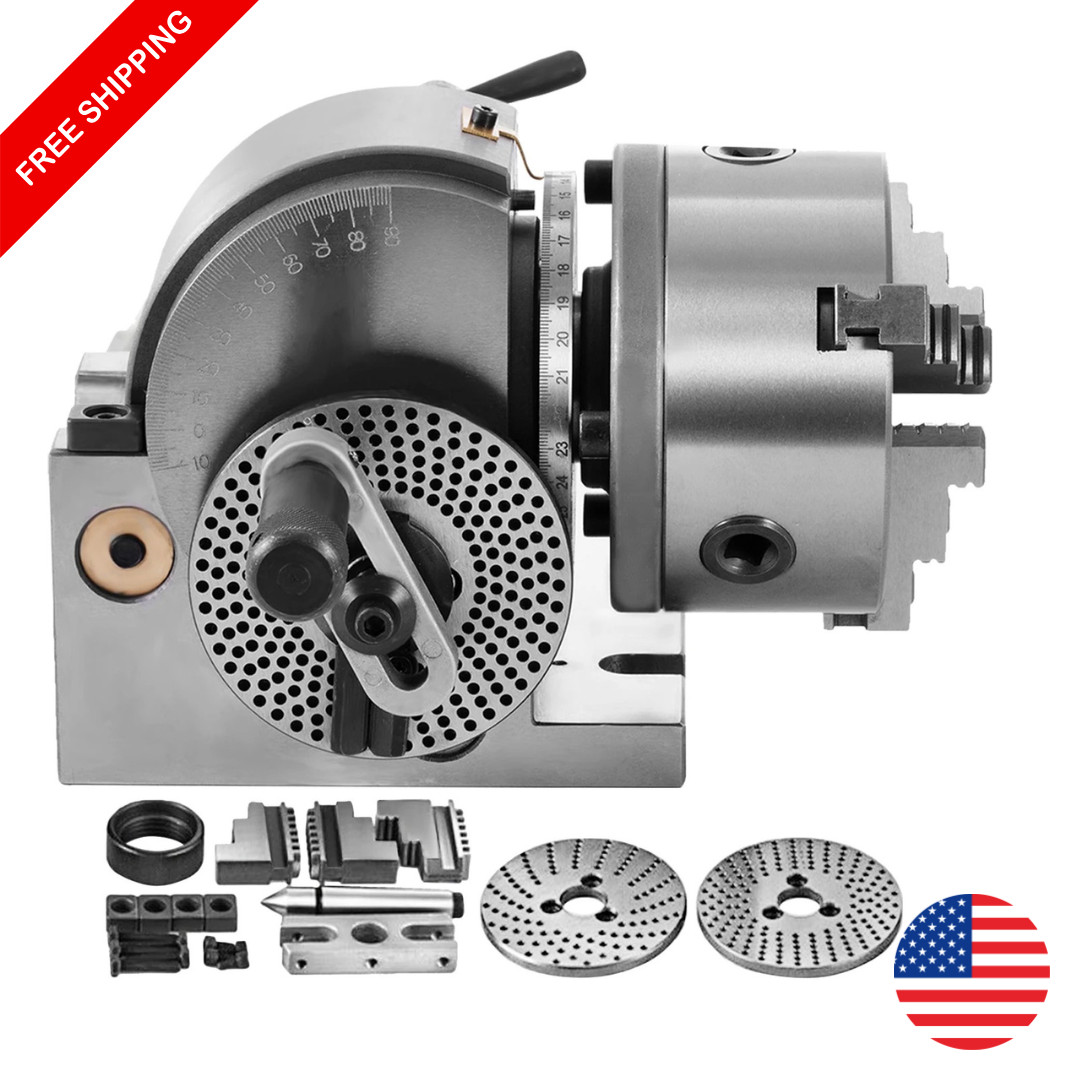 5" Semi-Universal Dividing Head w/ 3 Jaw Chuck Tailstock Milling Set