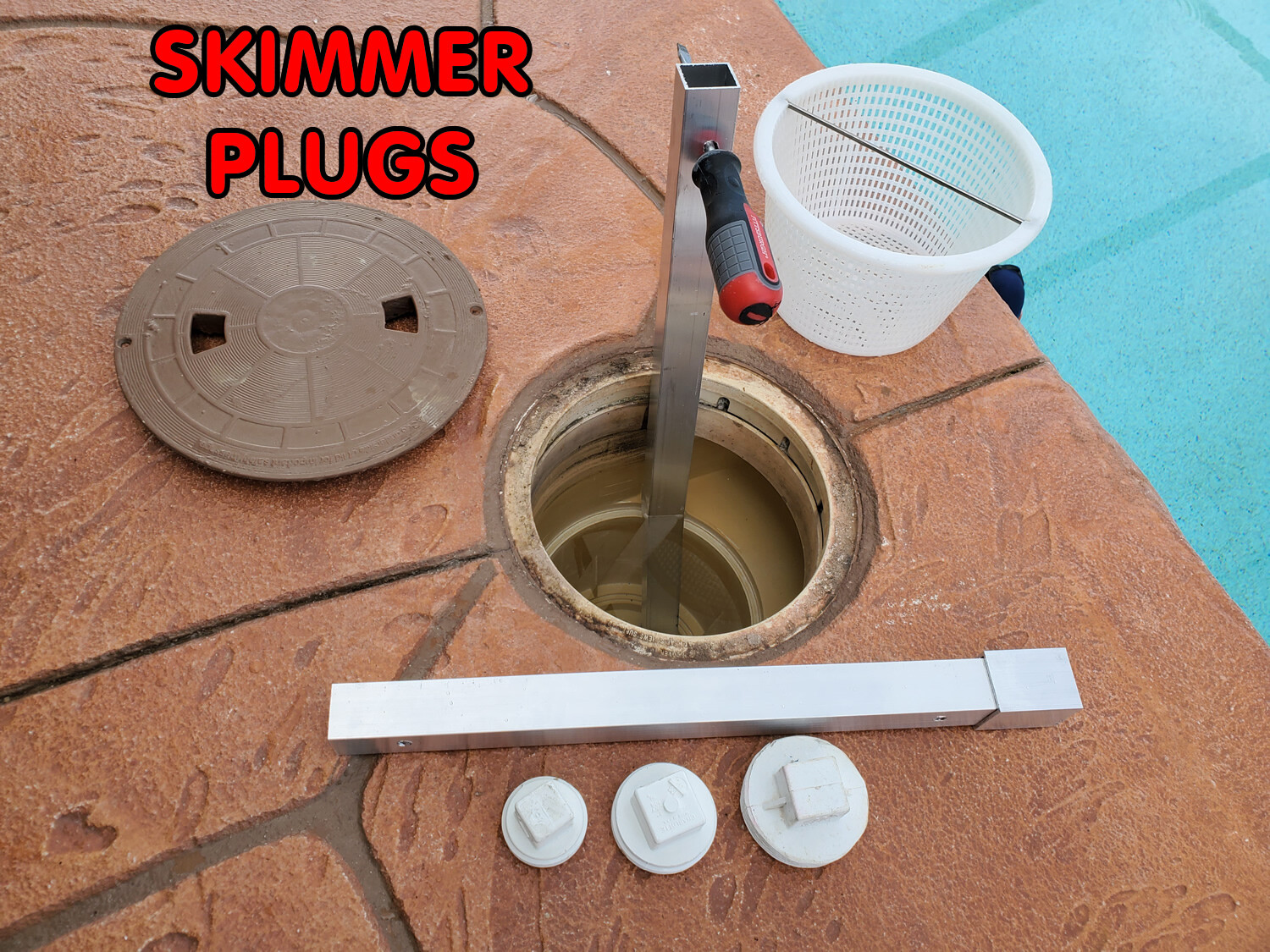 CLEAN OUT PLUG WRENCH -SMALL skimmer and bottom drain sewer plug remover 21"