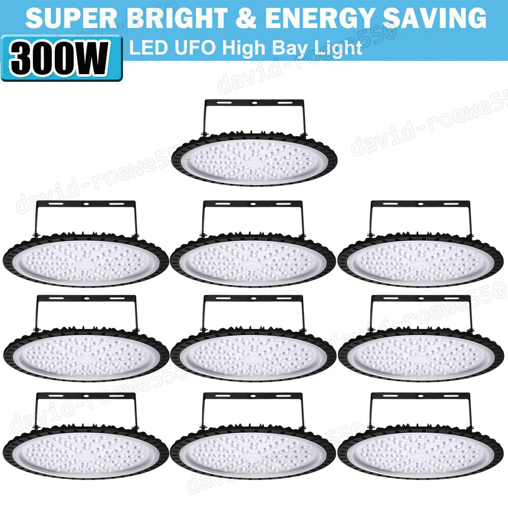 10 Pack 300W UFO Led High Bay Light Factory Warehouse Commercial Led Shop Lamp