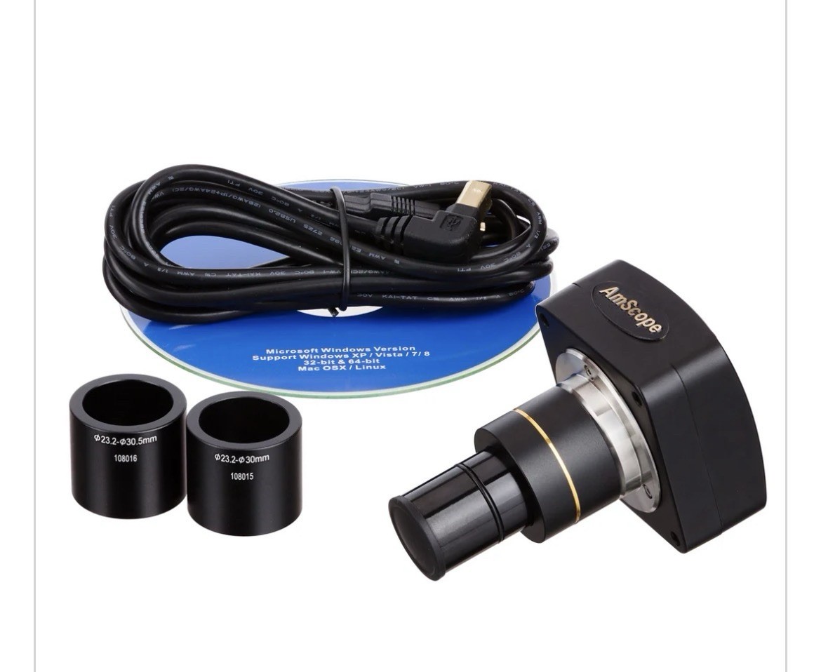 Amscope MU Series 8.0 MP USB 2.0  Color CMOS C-Mount Microscope Camera Reduction