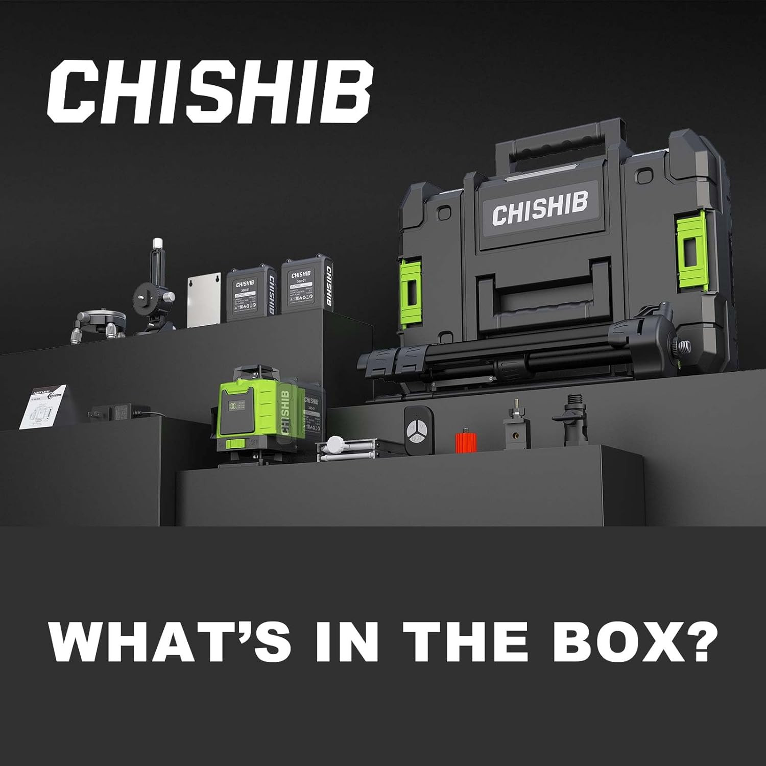 16-Line Green Laser Level Kit - 4X360° Self-Leveling with Carry Case