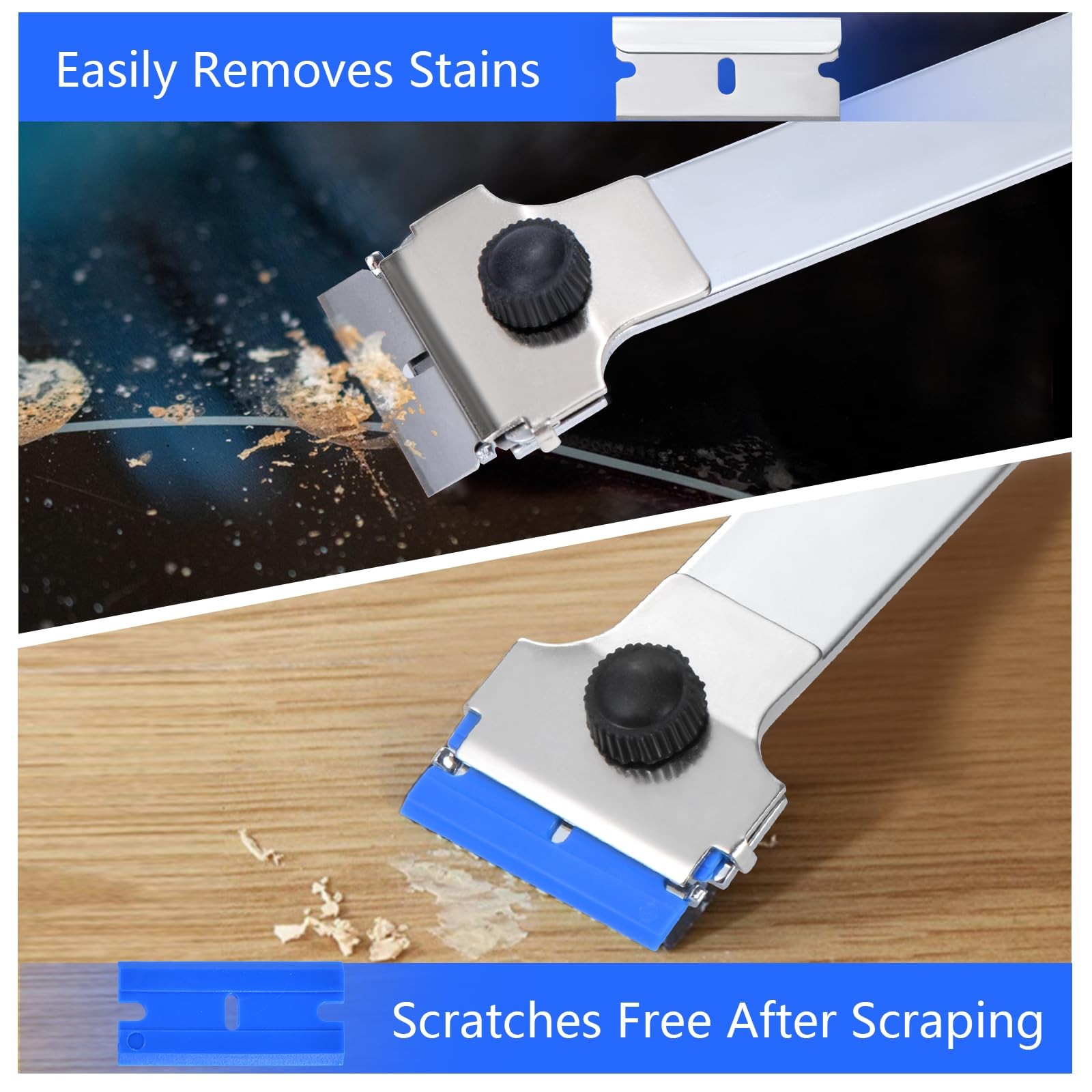 Razor Blade Scraper Tool with 20 Extra Replacement Blades (Metal & Plastic), ...