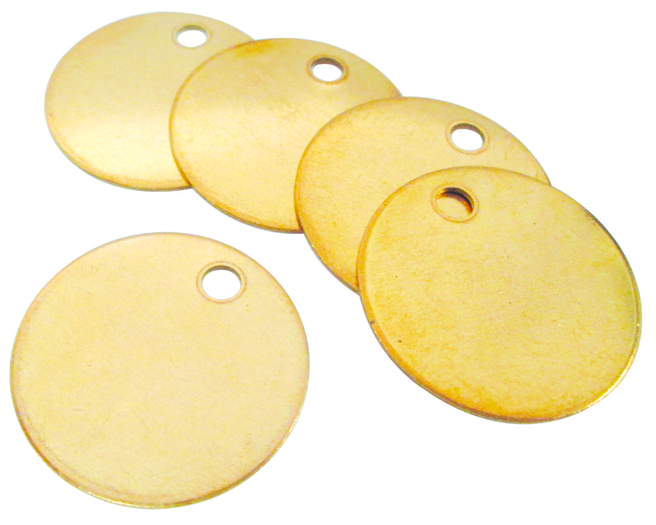 Blank Metal Tags (100 Tags) Model 1078B / 1" Round Brass