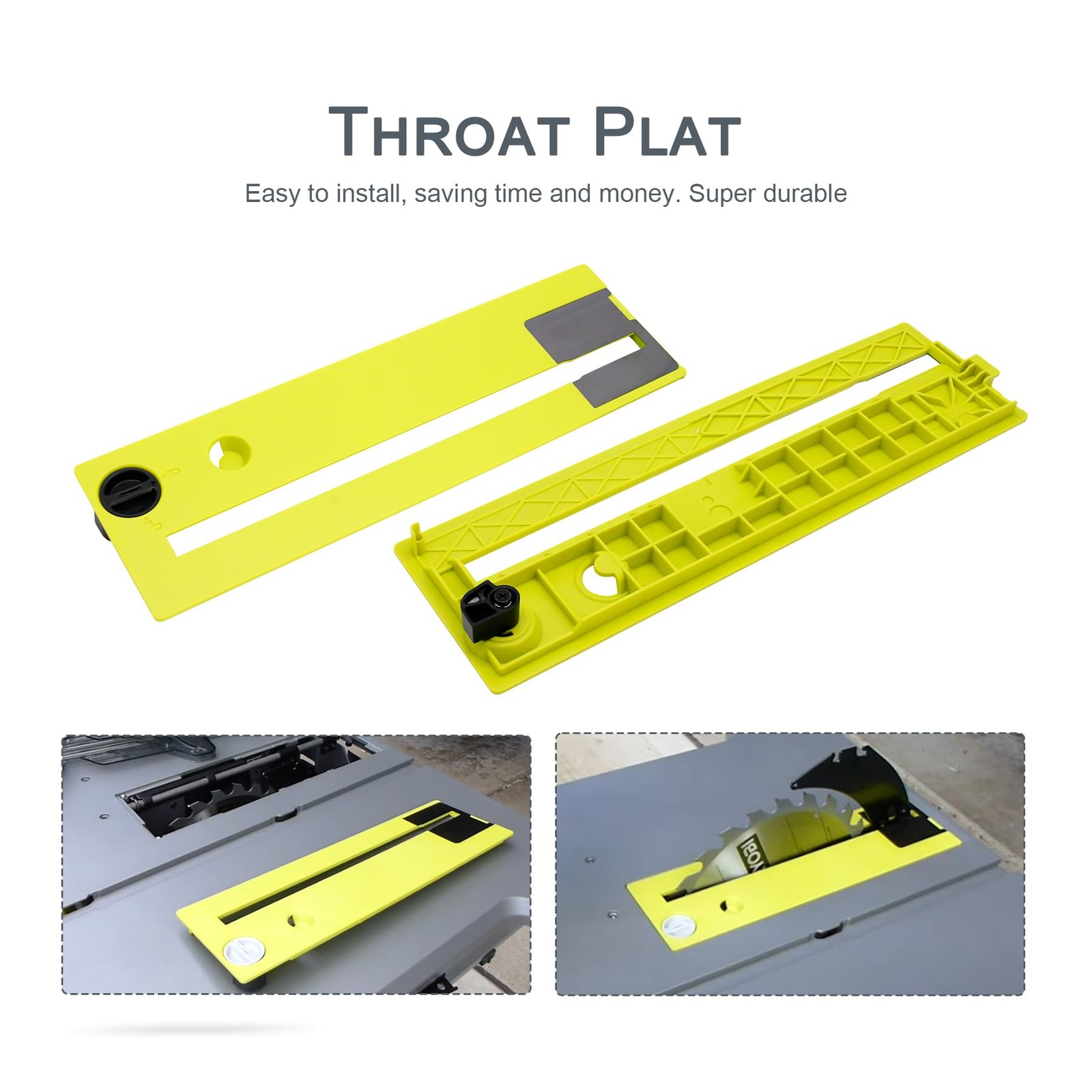 Table Saw Throat Plate Insert for Ryobi RTS12 RTS23 Models 089240035702