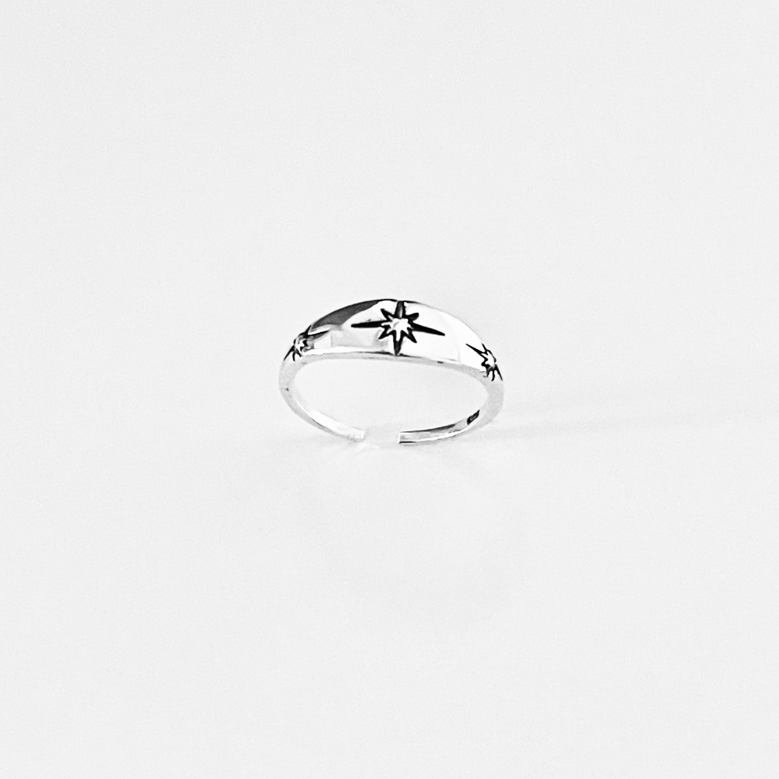 Sterling Silver Moon and Star Toe Ring, Celestial Silver Rings