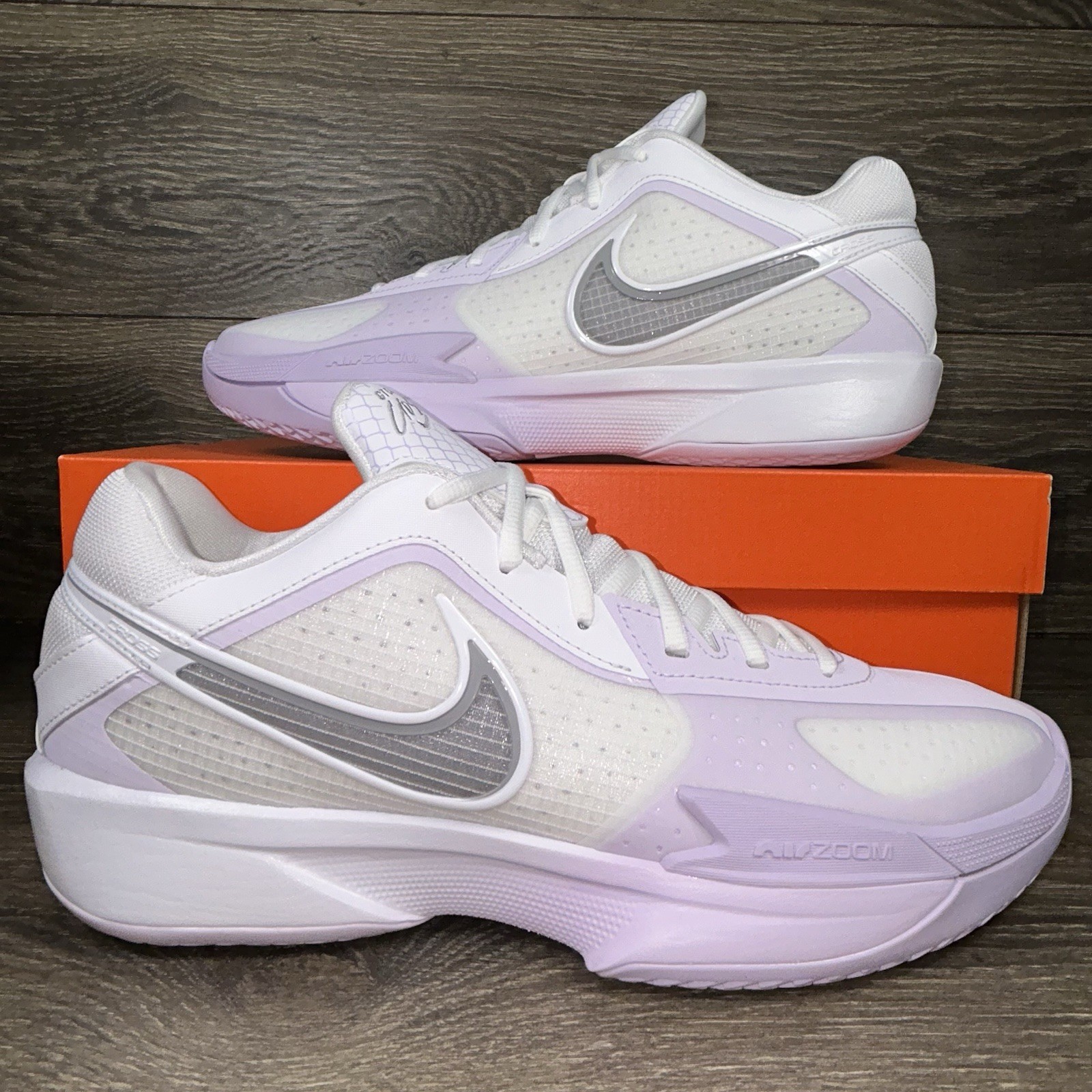 Nike Men's GT Cut Cross White Grape Athletic Basketball Shoes Sneakers Trainers