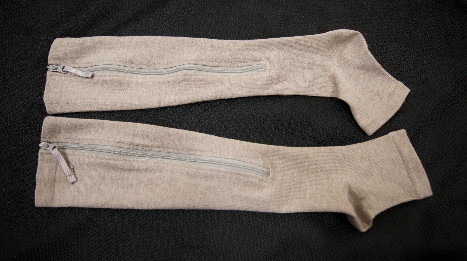 Open-Toe Compression Socks, side zippers, XS.