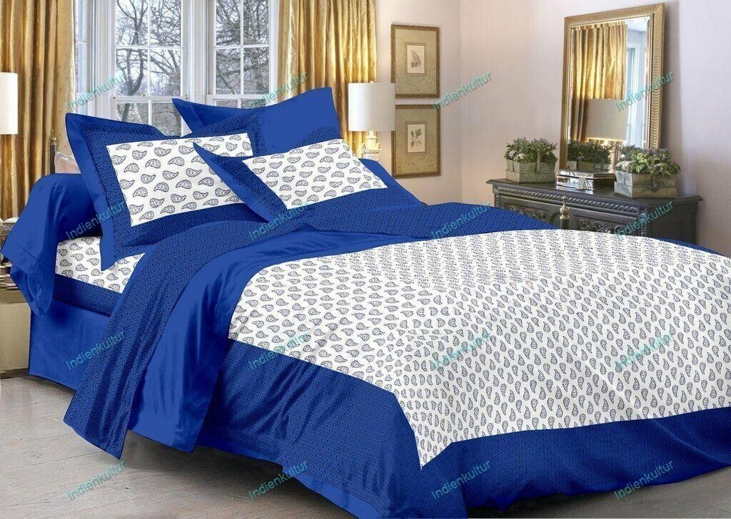 Modern Desginer Floral Printed Cotton Double Bed Sheet With 2 Pillow Cover