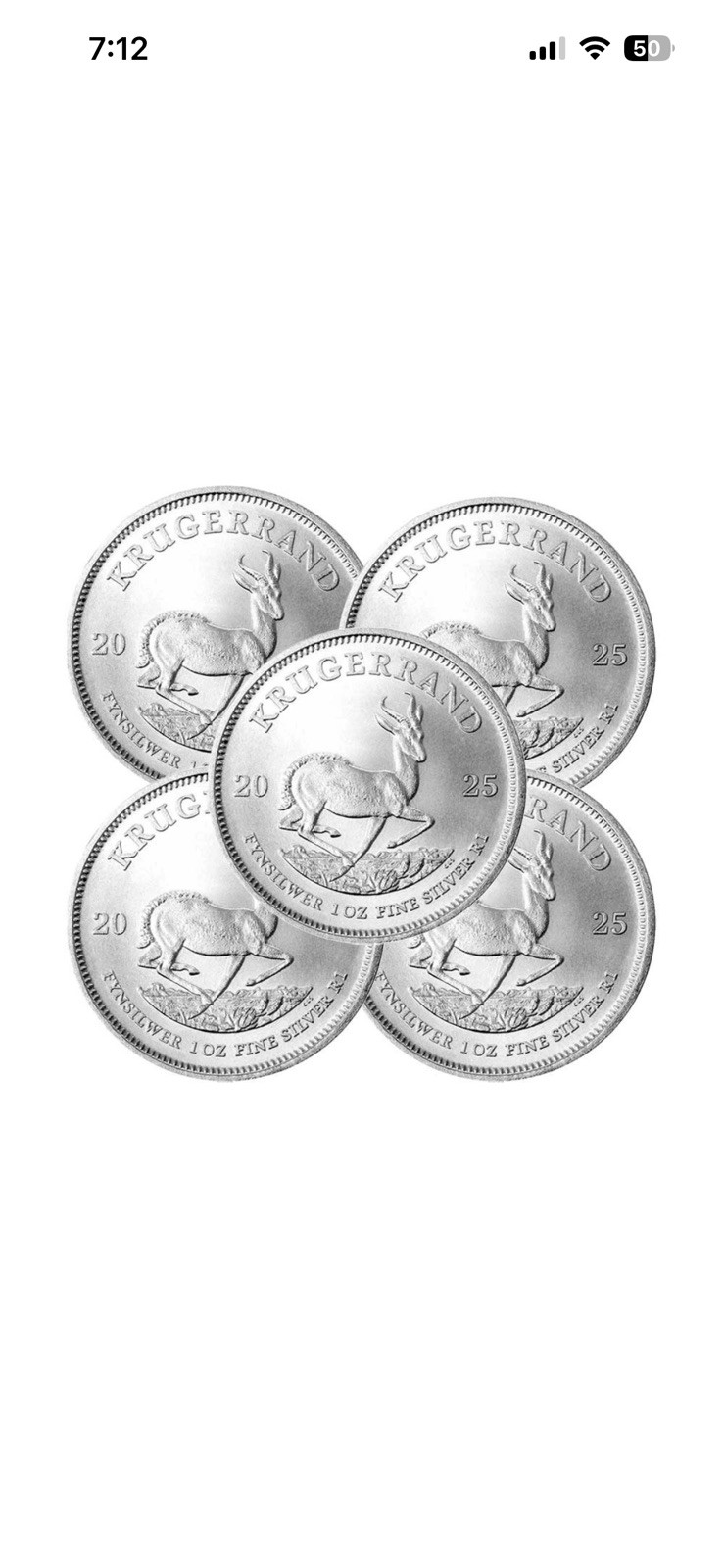 1 oz South Africa Silver Krugerrand 1 oz BU