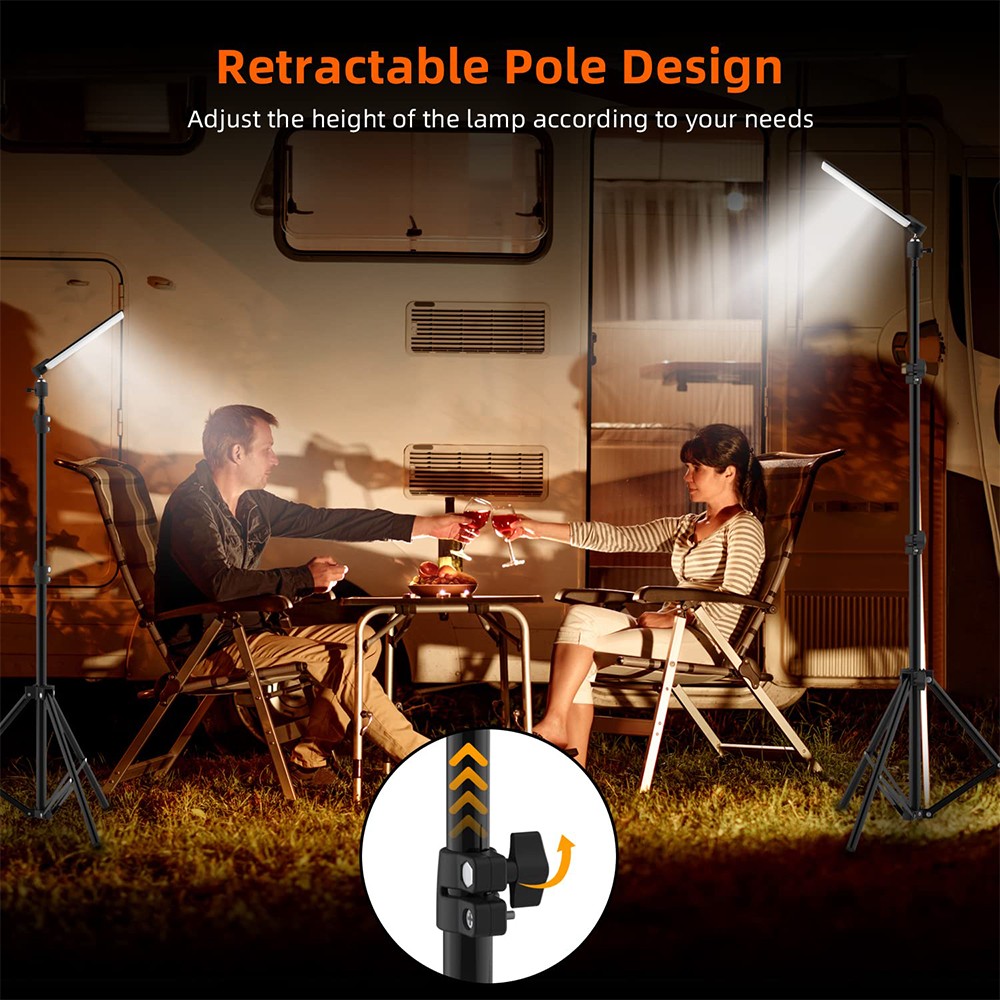 Outdoor Camping Light Super Bright LED Grill Work Light Stand Telescoping Tripod