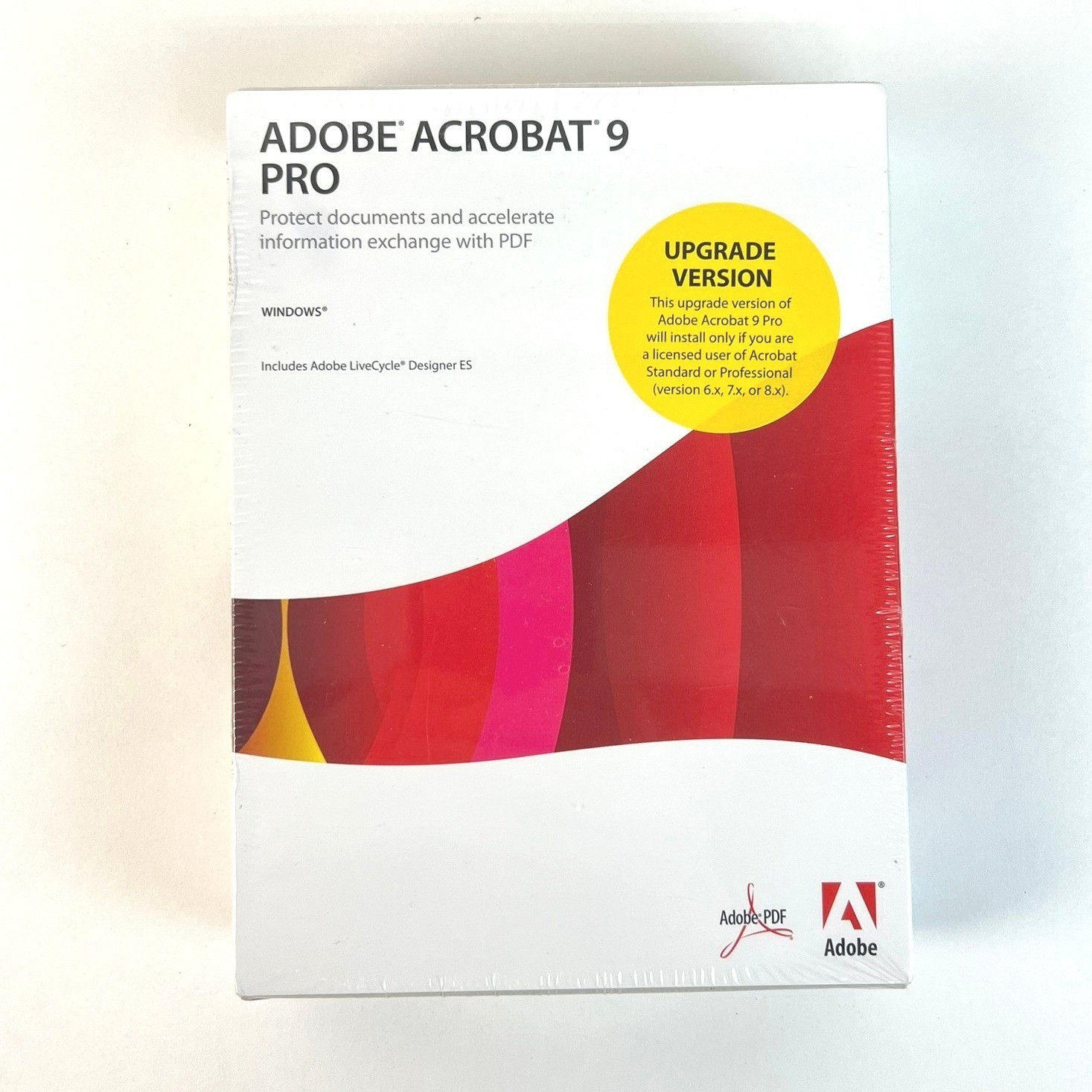 Adobe Acrobat 9 Pro Upgrade Windows Software 22020773 Vintage 2008 NOS Sealed