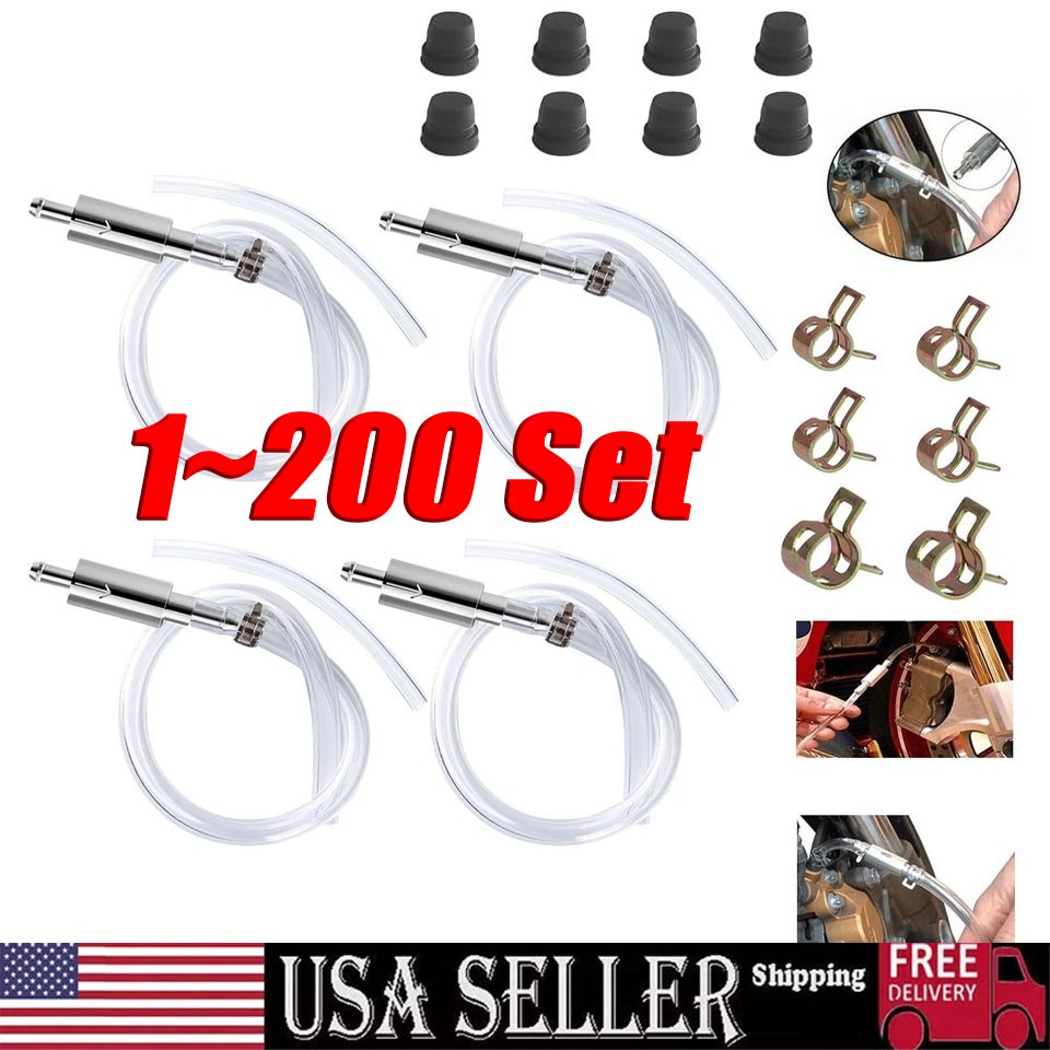 Car Motorcycle Clutch Brake Bleeder Hose One Way Valve Tube Bleeding Tool LOT US