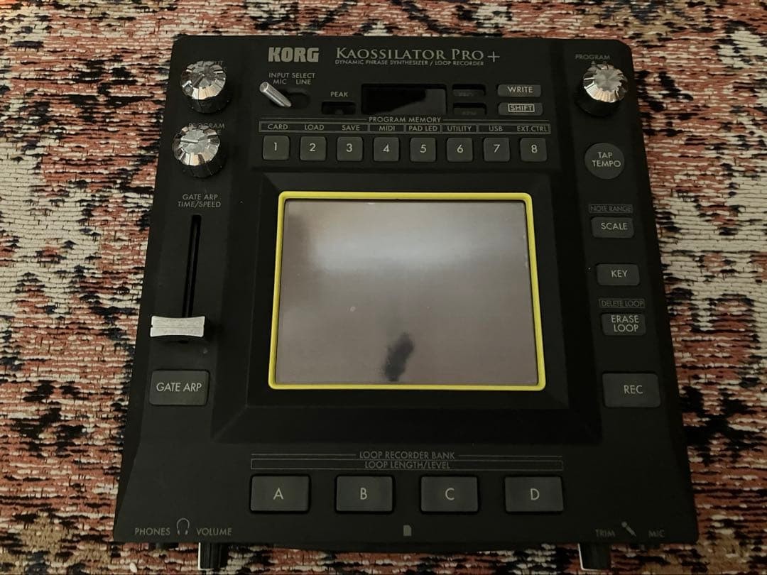 KORG Kaossilator Pro+ Dynamic Phrase Synthesizer Loop Recorder w/ Adapter Tested