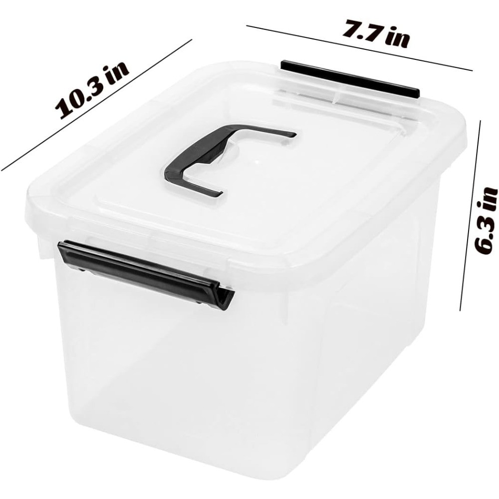 NEW.6 Quart Clear Storage Latch Box/Bins,6-Pack Plastic Container with Latches