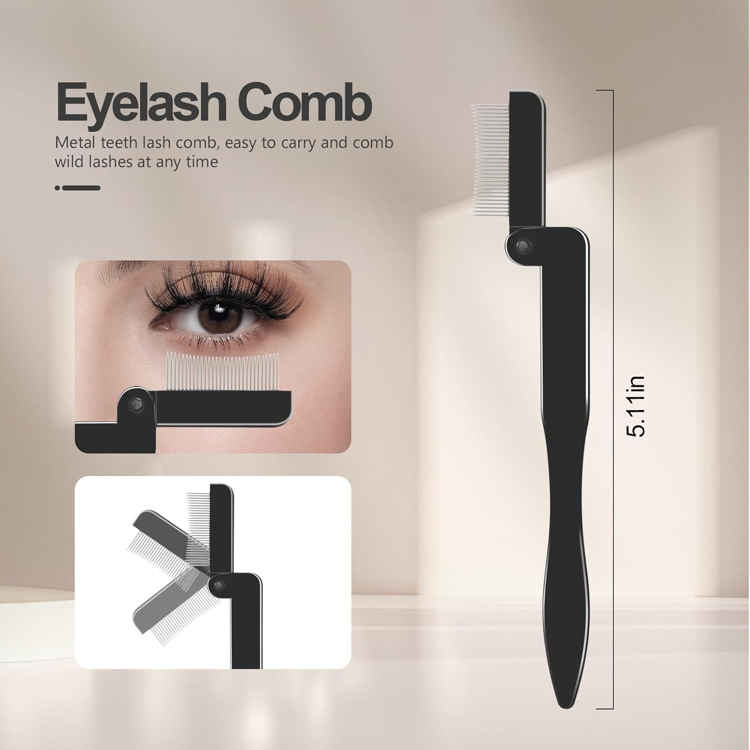 Eyelash Comb Lash Separator Tool Brow Brush & Lash Spoolie Professional Eye Make