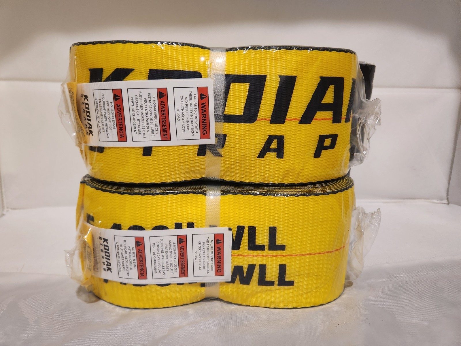 2 Pack Flatbed Truck Tie Down 4" x 30' Winch Strap with Flat Hook WLL 5400 LBS