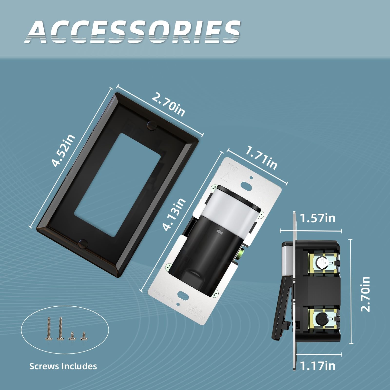 ECOELER Black Motion Sensor Light Switch, PIR 1 - Pack,