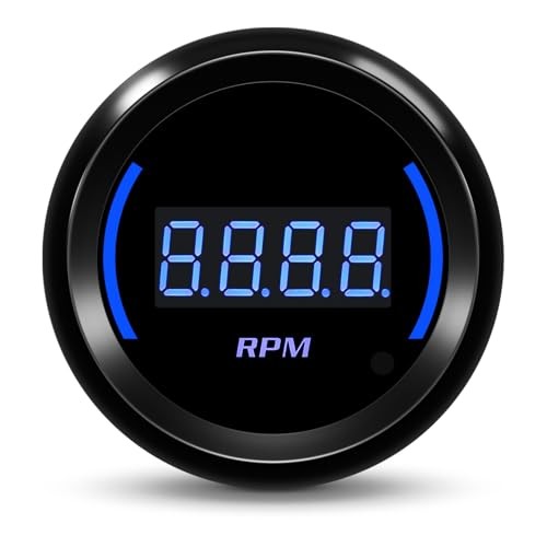 2" 52mm 0-9000 RPM Gauge Blue Digital Tacho Meter for 12V Universal Tachometer