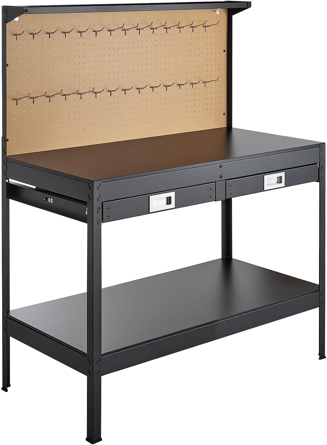 Robust 47.2-Inch Workbench with Drawers, AC Outlets & USB for Enhanced Workspace