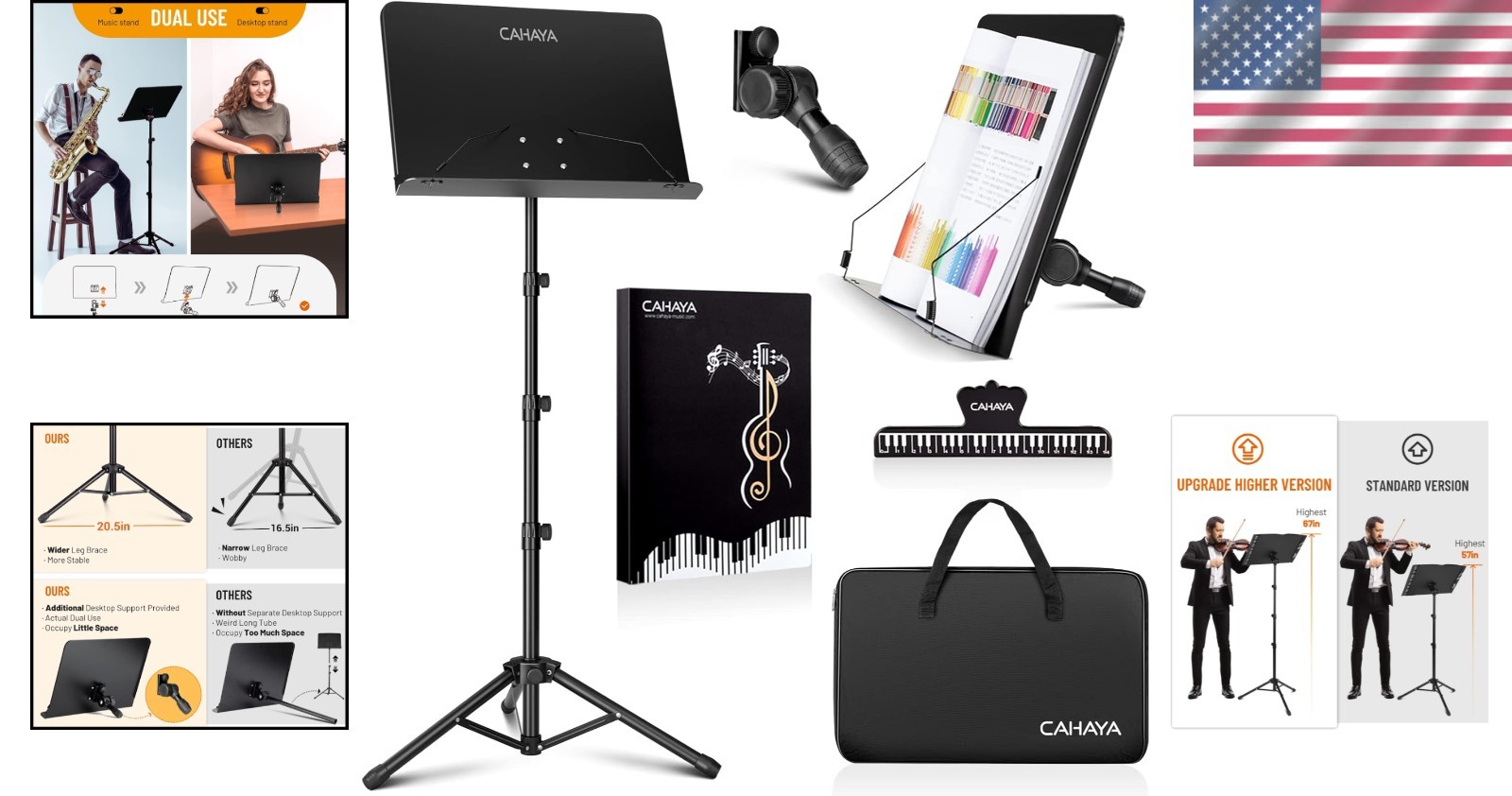 Portable Metal Stand with Adjustable Height & Carrying Bag