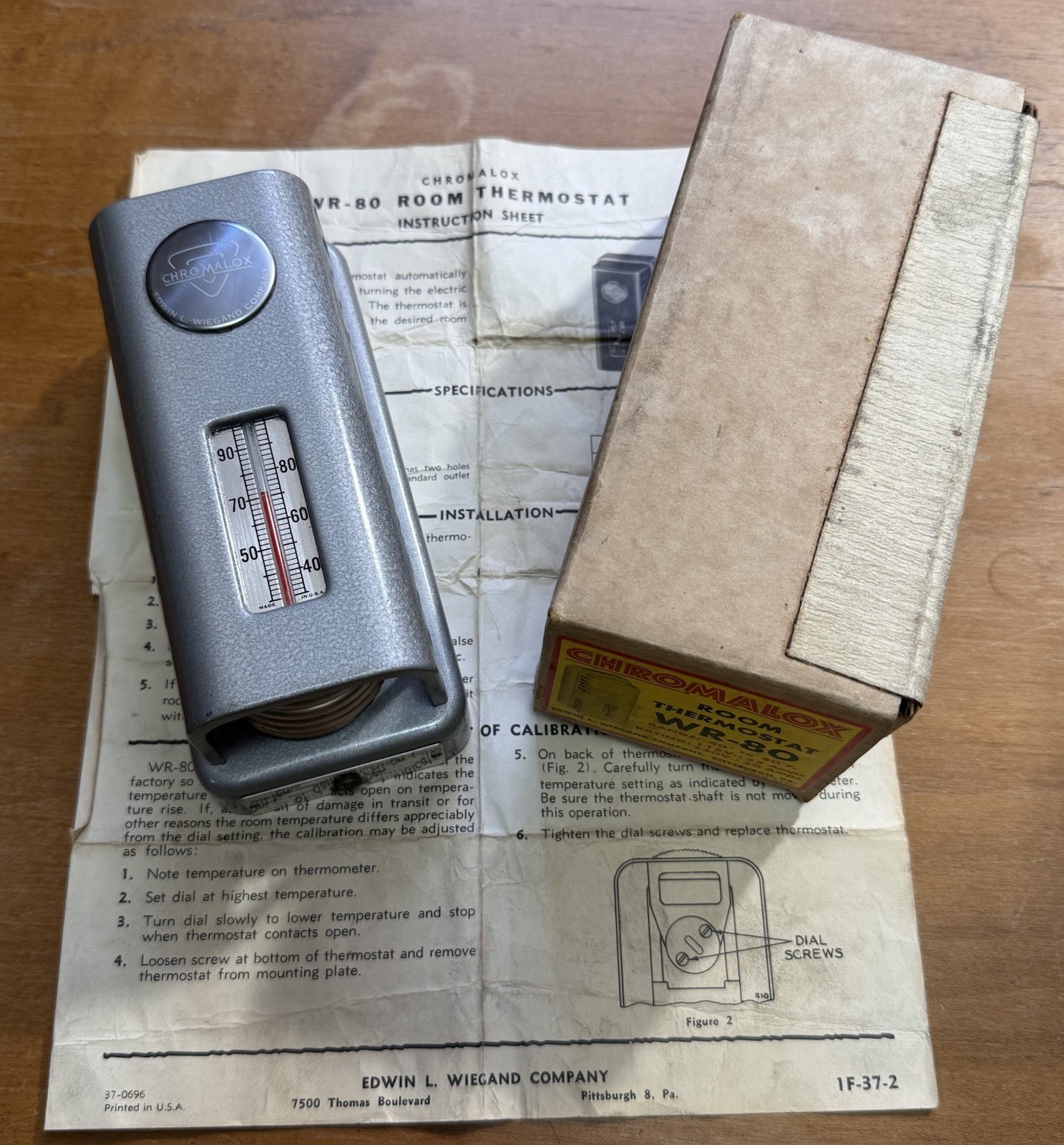 Vintage Chromalox Room Thermostat 115V / 230V  Metal Heavy Duty WR-80