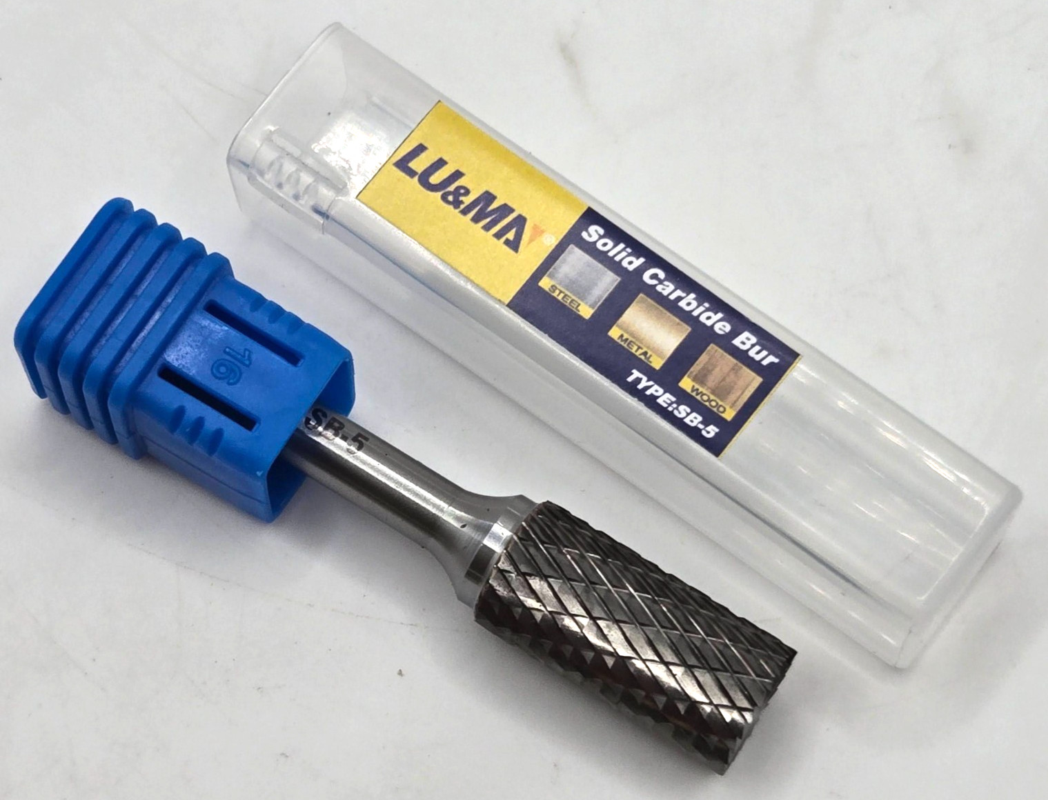 LU&MN SB-5 Tungsten Carbide Burr Cylinder Shape Double Cut Rotary File NEW