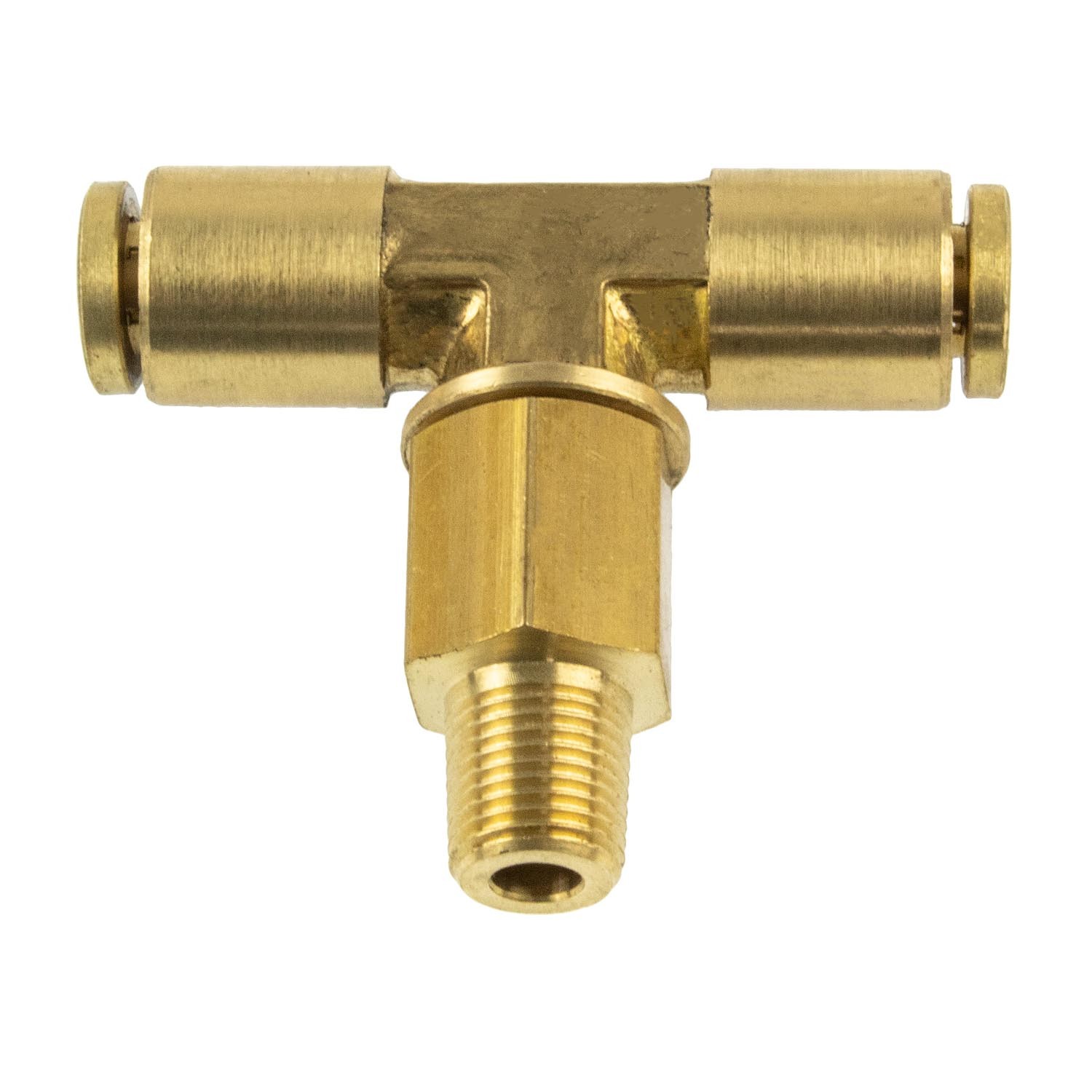 PUSH-TO-CONNECT FITTING BRANCH TEE - FITS 1/4" AIR TUBING - 1/8" NPT MALE
