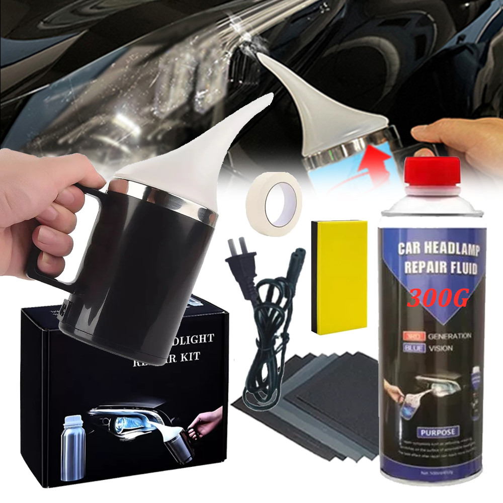 Headlight Restoration Repair Kit+Liquid Polymer Chemical Polishing Car Set Tool
