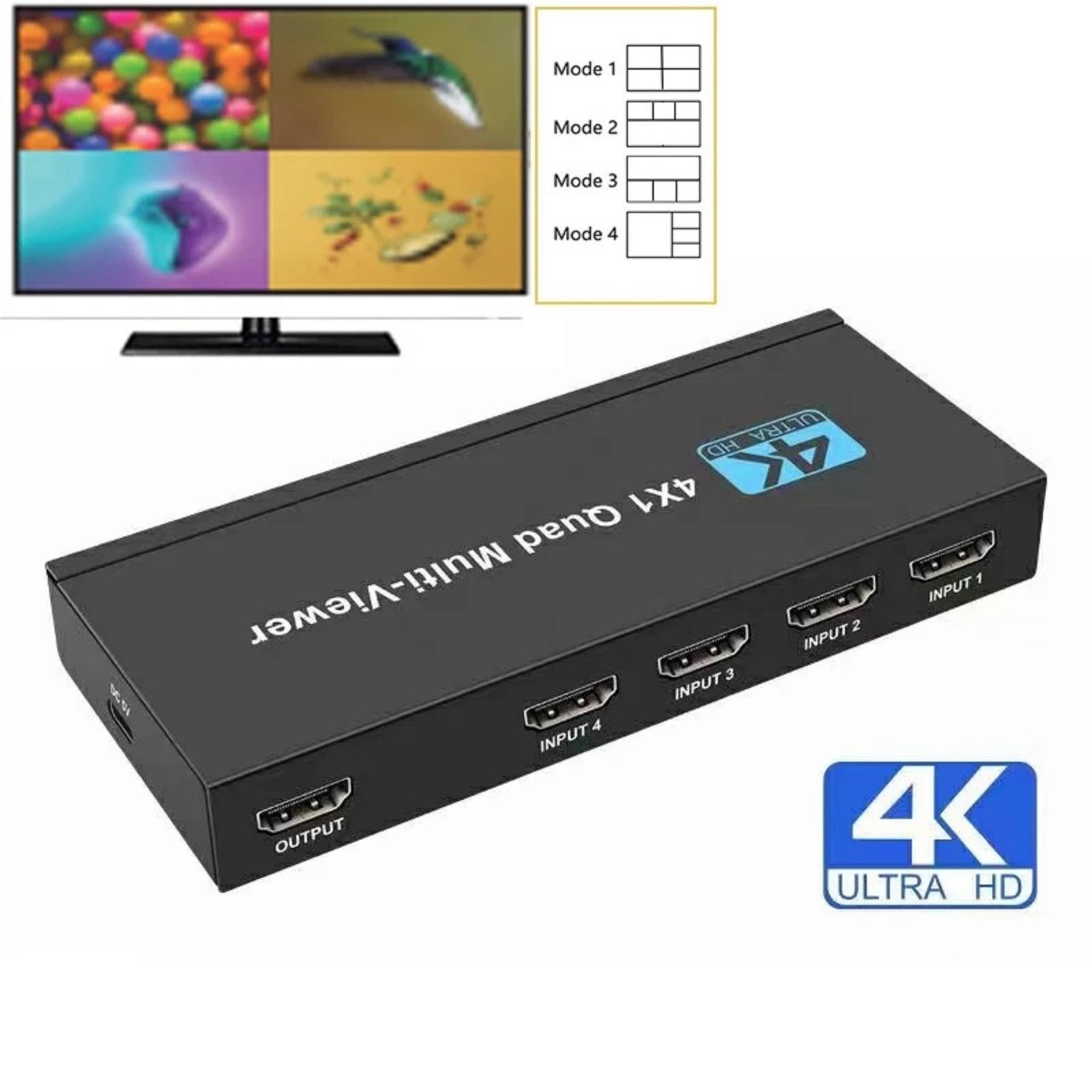 4K HDMI 4x1 1080P Multi-Viewer Seamless Quad Screen Real Time Remote Splitter g