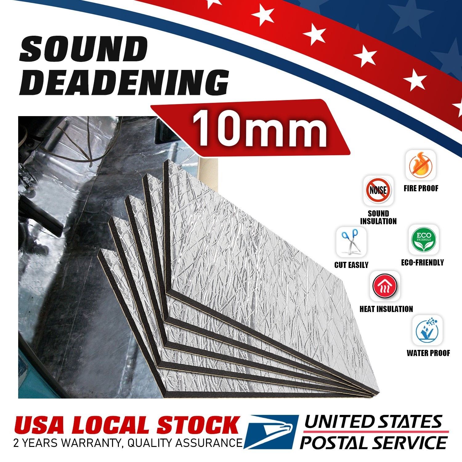 16" X 10" Fireproof Sound Deadener Heat Insulation Mat For Incinerator pipeline