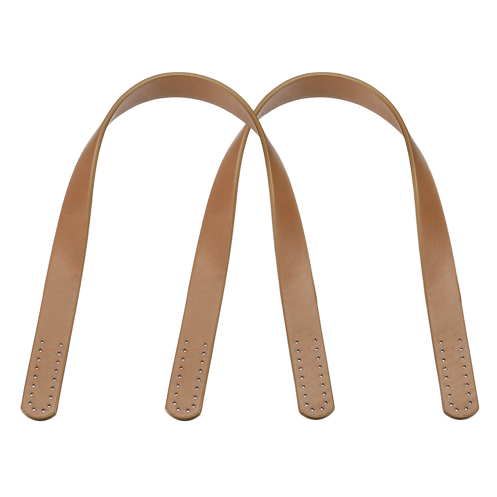 Leather Bag Handle, 2Pcs 17.7" l 1/16" W Leather Purse Strap, Light Brown