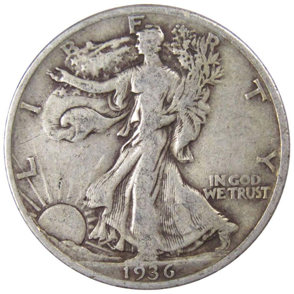 1936 Liberty Walking Silver Half Dollar VG Very Good 50c Coin