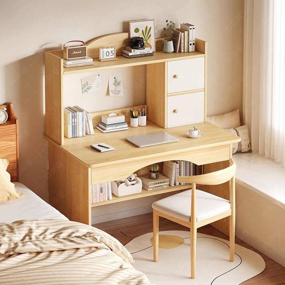 Multi Storage Cabinet Wooden Computer Table Home Study Writing Office Work Desk