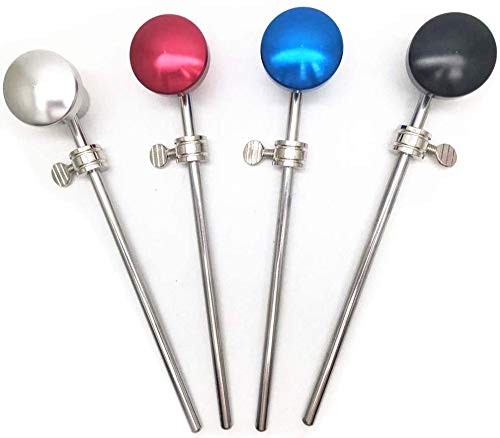 Jiayouy 2 Pieces Bass Drum Pedal Beater Aluminum Alloy Hammer Head Blue 2