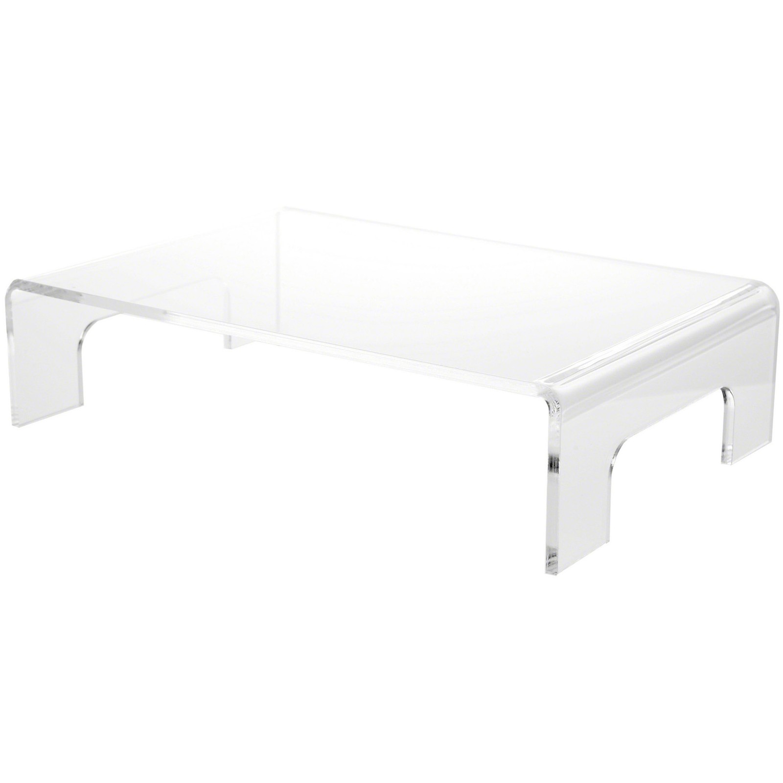Plymor Clear Acrylic Display Riser with Tray Handles, 3" H x 12" W x 8" D