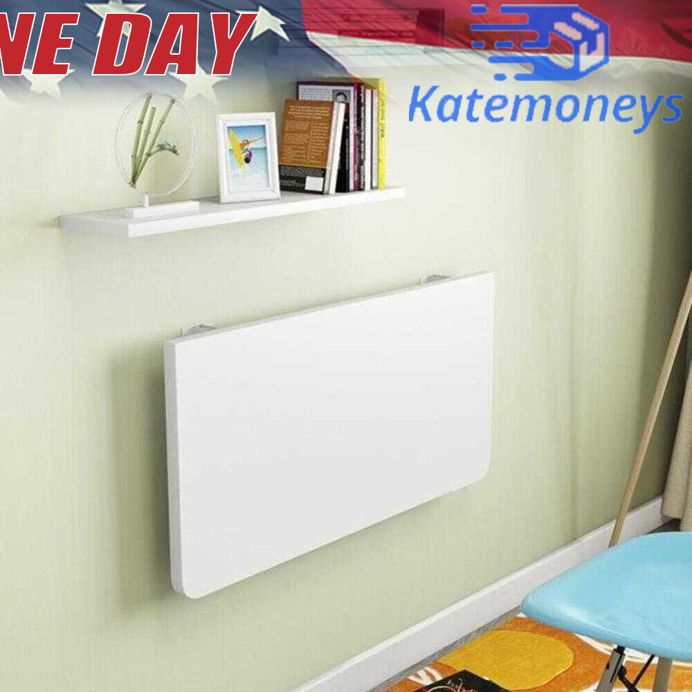Folding PC Table Wall Mount Floating Desk Home Space Saving Laptop Desk 60x40cm