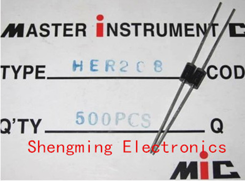 100pcs HER208 2A 1000V ultrafast recovery diode