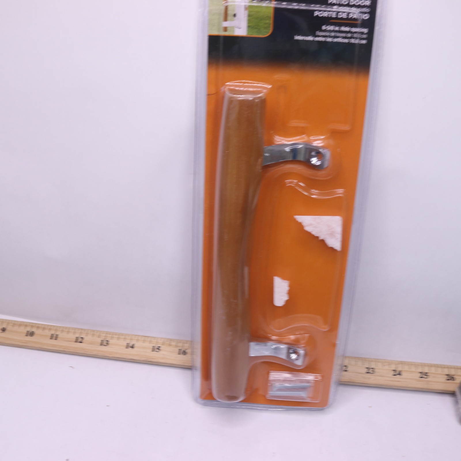 Prime-Line Sliding Patio Door Wood Pull, Chrome plated brackets