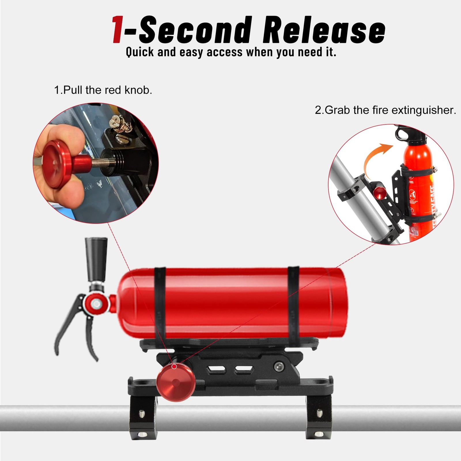 ATV Motorcycle Fire Extinguisher Bracket - Quick Release Fire Extinguisher Holde