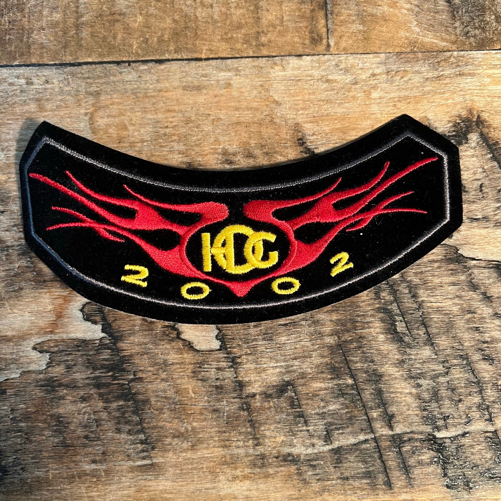 HOG 2002 Harley Owners Group Flame Rocker Patch Biker Vest Jacket Embroidered