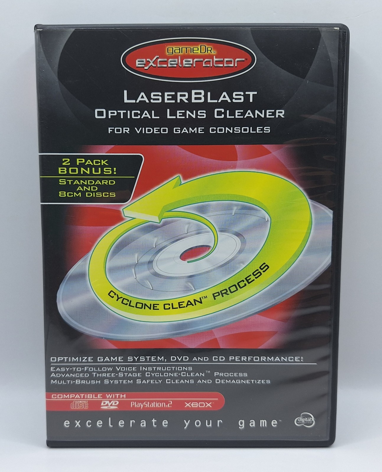 Game Dr. Excelerator 2-DISC Laserblast Optical Lens Cleaner PS2 Xbox GameCube